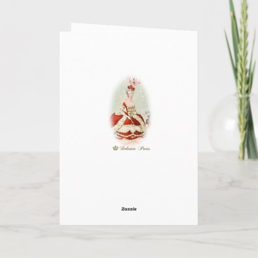 Marie Antoinette  Greeting Card Christmas Rose Feestdagen Kaart (Achterkant)