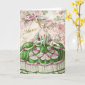 Marie Antoinette  Greeting Card Rose Bouquet Kaart (Gele Bloem)