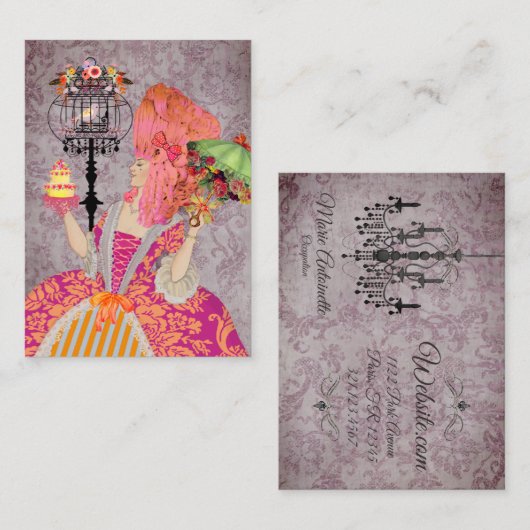 Marie Antoinette II (Meer opties) - Visitekaartje (Voorkant / Achterkant)