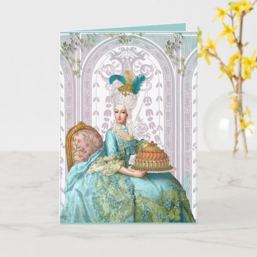 Marie Antoinette in Aqua Kaart (Gele Bloem)