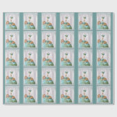 Marie Antoinette in Aqua met Cake Cadeaupapier (Vlak)