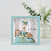 Marie Antoinette in Aqua met Cake Kaart (Staand voorkant)