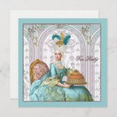 Marie Antoinette in Aqua met Cake Kaart (Voorkant / Achterkant)