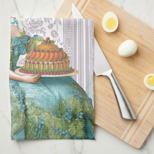 Marie Antoinette in Aqua Theedoek (Quarter Fold)