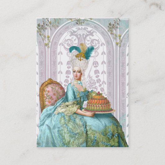 Marie Antoinette in Aqua Visitekaartje (Voorkant)