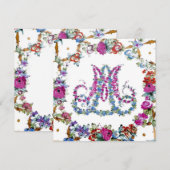 Marie Antoinette in bloemen - Uitnodigingen (Voorkant / Achterkant)