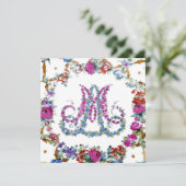 Marie Antoinette in bloemen - Uitnodigingen (Staand voorkant)