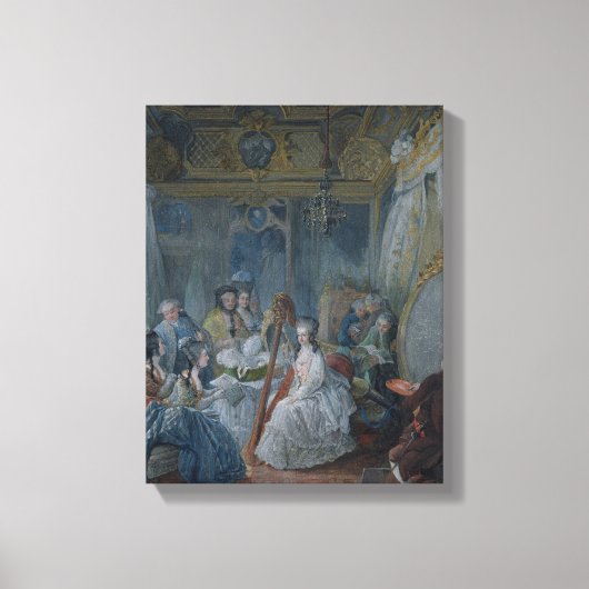 Marie Antoinette in haar kamer te Versailles Canvas Afdruk (Voorkant)