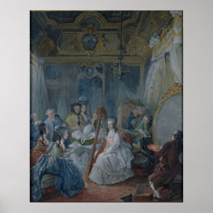 Marie Antoinette in haar kamer te Versailles Poster