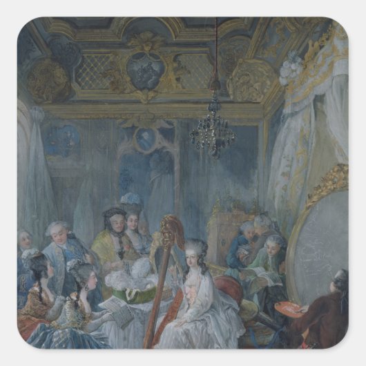 Marie Antoinette in haar kamer te Versailles Vierkante Sticker (Voorkant)
