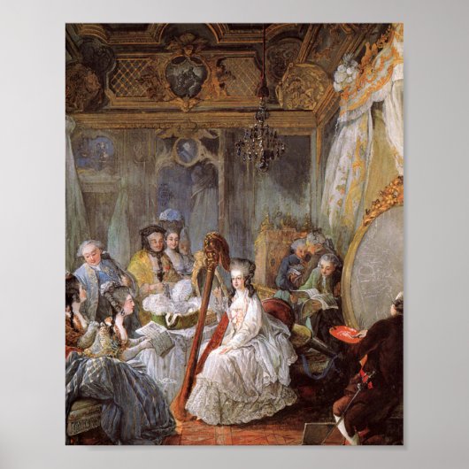 Marie Antoinette In Her Chamber At Versailles Poster (Voorkant)
