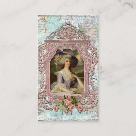 Marie Antoinette in het roze Lijst Visitekaartje (Voorkant)
