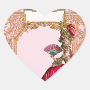 Marie Antoinette in Hot Pink Hart Sticker