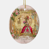 Marie Antoinette in Roze kerstversiering Keramisch Ornament (Rechts)