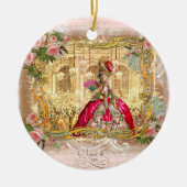 Marie Antoinette in Roze kerstversiering Keramisch Ornament (Voorkant)