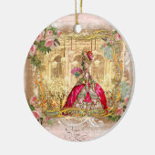 Marie Antoinette in Roze kerstversiering Keramisch Ornament (Links)