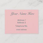 Marie Antoinette in roze met Peacock Visitekaartje (Achterkant)