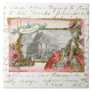 Marie Antoinette in Versailles Collage Art Tile Tegeltje