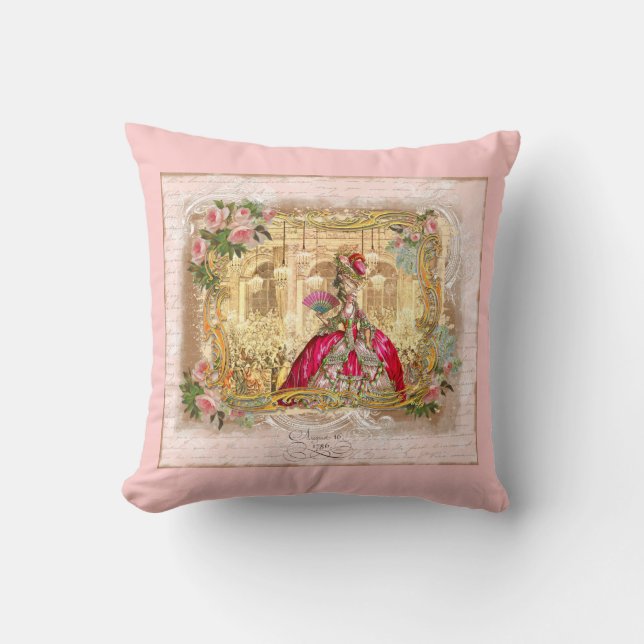 Marie Antoinette in Versailles in roze Kussen (Voorkant)