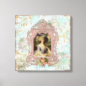 Marie Antoinette ingelijst in roze Canvas Afdruk (Voorkant)