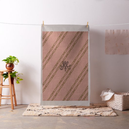Marie Antoinette initial monogram upholstery linen Stof (Voorbeeld)