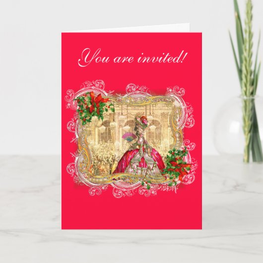 Marie Antoinette Kerstbal Feestdagen Kaart (Voorkant)