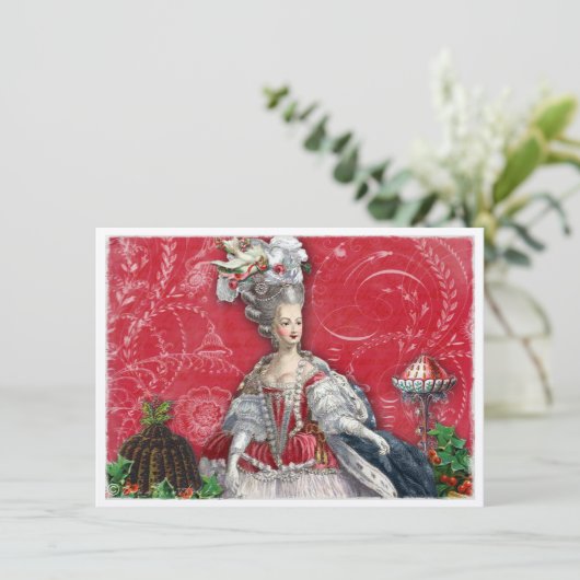 Marie Antoinette-kerstdesserts uitnodiging (Staand voorkant)
