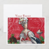 Marie Antoinette-kerstdesserts uitnodiging (Voorkant / Achterkant)