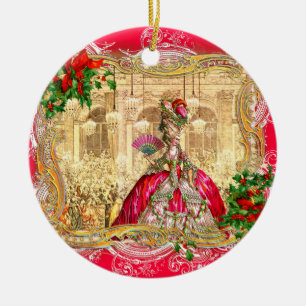 Marie Antoinette Kerstmis te Versailles Keramisch Ornament