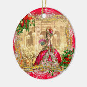 Marie Antoinette Kerstmis te Versailles Keramisch Ornament (Links)