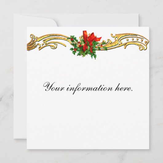 Marie Antoinette Kerstmis Uitnodiging (Achterkant)