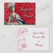 Marie Antoinette Kerstnoel Visitekaartjes (Voorkant / Achterkant)