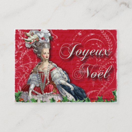Marie Antoinette Kerstnoel Visitekaartjes (Voorkant)