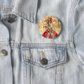 Marie Antoinette Kersttea Party Button Pin (In situ)