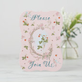 Marie Antoinette Kleine Aardbei Uitnodigingen (Staand voorkant)