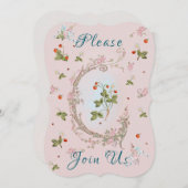 Marie Antoinette Kleine Aardbei Uitnodigingen (Voorkant / Achterkant)