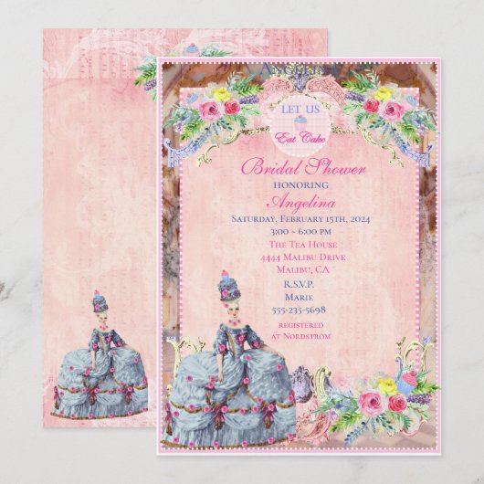 Marie Antoinette~Laat Ons Cake Eten Kaart (Voorkant / Achterkant)