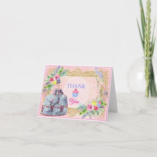Marie Antoinette ~ Laat Ons Taart Eten Dankkaart Bedankkaart (Voorkant)