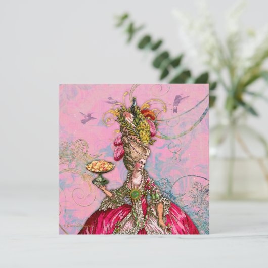 Marie Antoinette Laat ze cake eten Kaart (Staand voorkant)