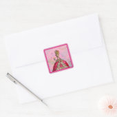 Marie Antoinette Laat ze taart & pauw eten Vierkante Sticker (Envelop)