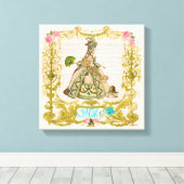 Marie Antoinette laat ze taart portret canvas eten (Insitu (Houten vloer))