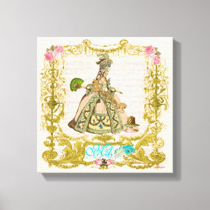 Marie Antoinette laat ze taart portret canvas eten Afdruk