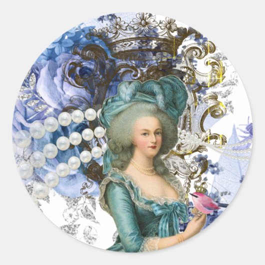 Marie Antoinette, laatste koningin van Frankrijk,  Ronde Sticker (Voorkant)