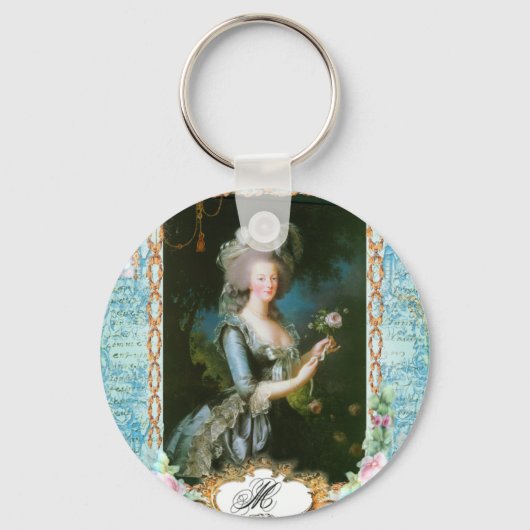 Marie Antoinette Lace Pink Roses Sleutelhanger (Voorkant)