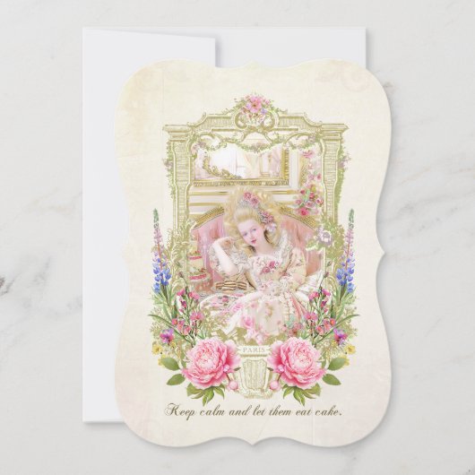 Marie Antoinette let them eat cake invitation Kaart (Voorkant)