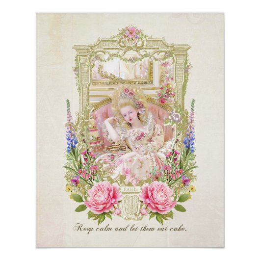Marie Antoinette let them eat cake poster (Voorkant)