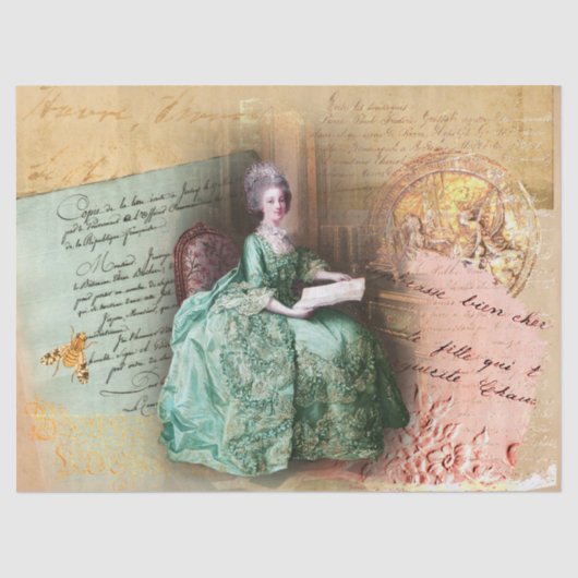 Marie Antoinette Letters Wax Seal Tissuepapier (Voorkant)