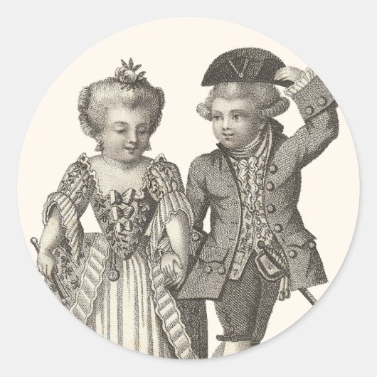 Marie Antoinette Louis XVI Costumes Ronde Sticker (Voorkant)