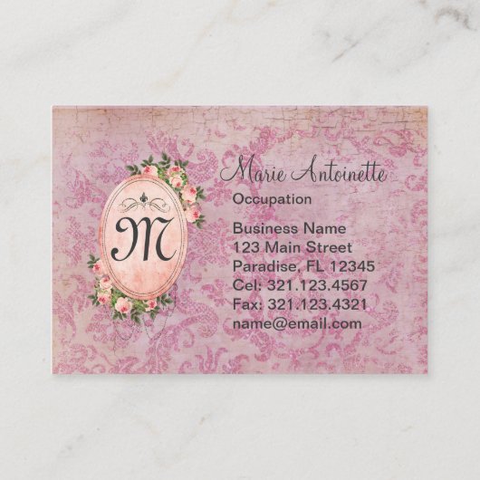 Marie Antoinette (meer opties) - Visitekaartje (Achterkant)