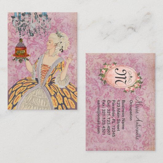 Marie Antoinette (meer opties) - Visitekaartje (Voorkant / Achterkant)
